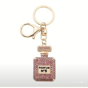 Metal perfume bottle bag charm/keychain